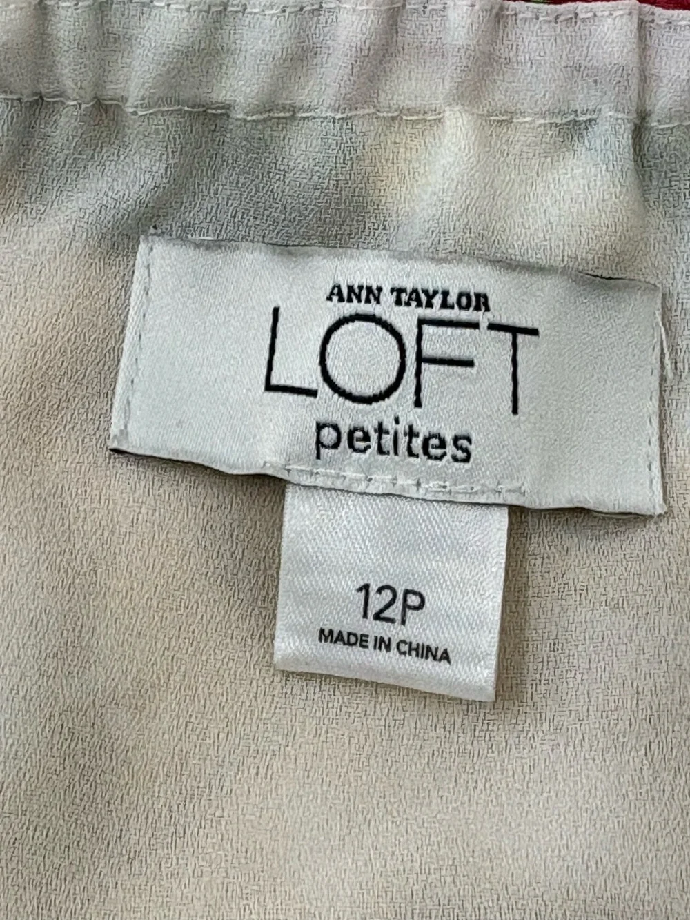 Ann Taylor LOFT Petites 12P 100% Silk Floral Halter Dress NWOT Keyhole Summer